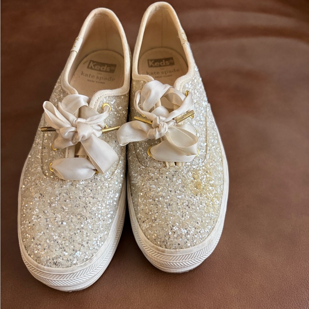 Kate Spade Glitter Sneakers with Satin Laces